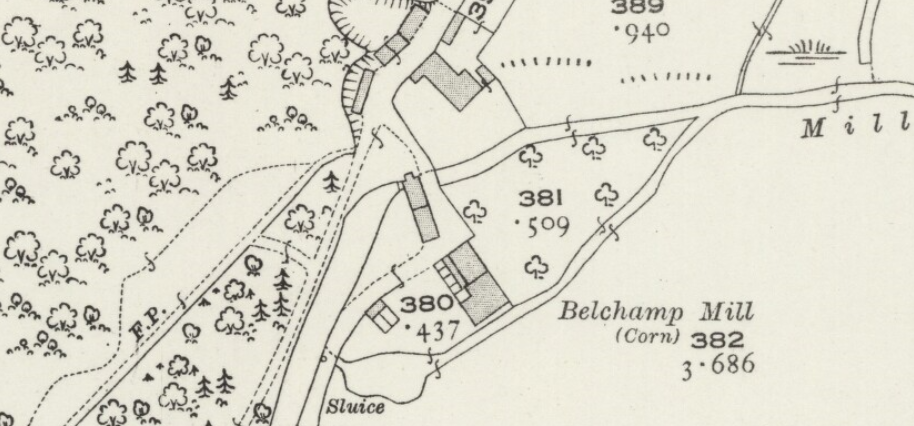 Belchamp Walter, Map of Water Mill 1892